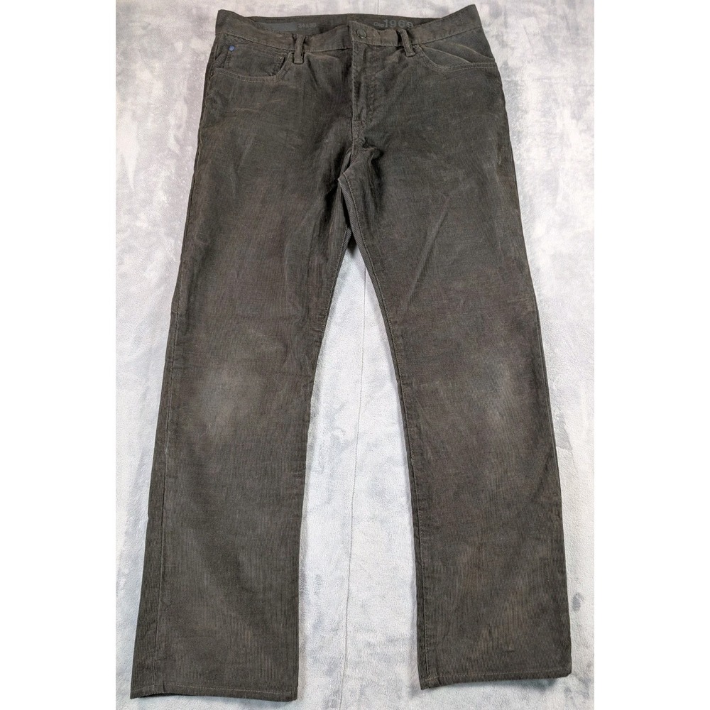 Vintage Gap Corduroy Pants Y2K Bootcut Preppy Rare Gray Men's 34x31